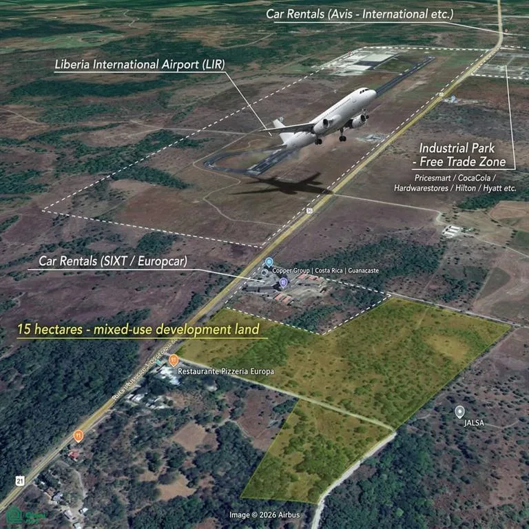 2 - 15 hectares - Terreno Premium - Comercial y de Uso Mixto - Aeropuerto Liberia