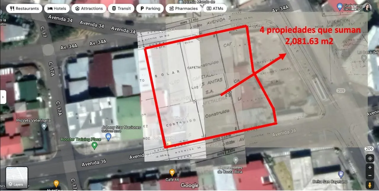 Venta de 4 propiedades para desarrollo, Parque de la Paz (AD)