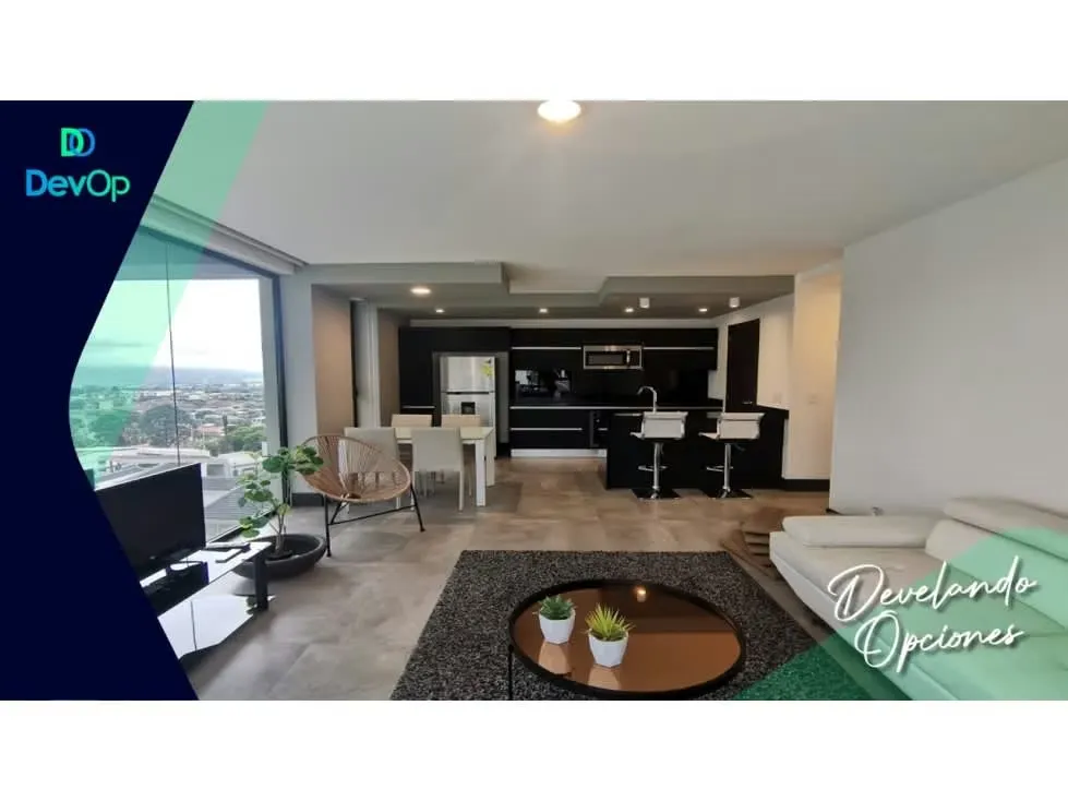 Venta de apartamento amueblado con finos acabados, Golfside.