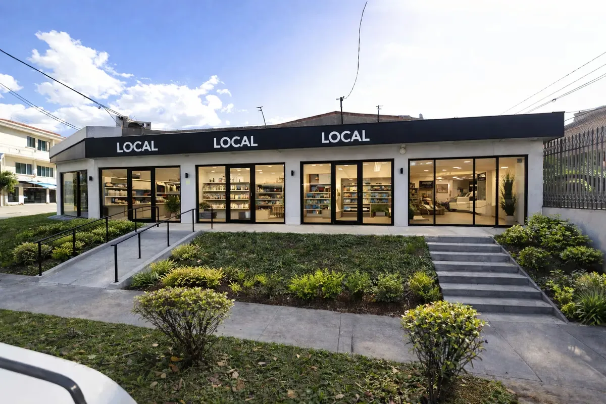 This corner property is located right in front of the second stage of Plaza Mayor in the boulevard of Rohrmoser.