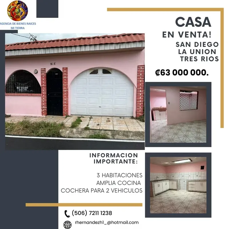 CARTAGO. LA UNION OPORTUNIDAD EN LAS MARIANAS: CASA REBAJADA Y LISTA PARA HABITAR COD 108