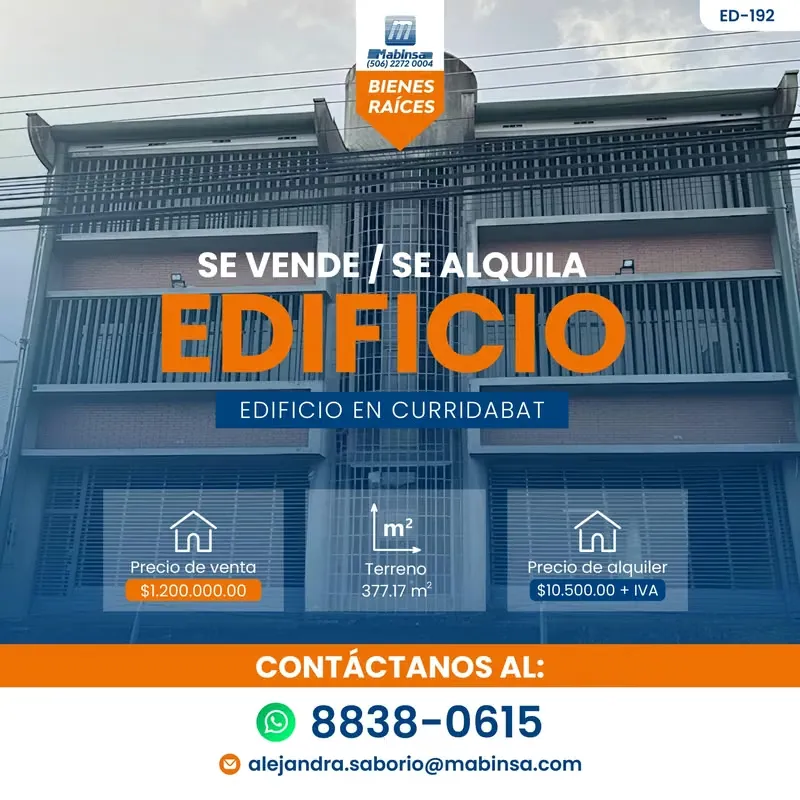 ED-192 Edificio en venta o alquiler en Curridabat