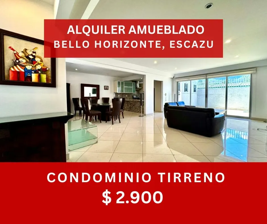 Espaciosa Casa Amueblada en Alquiler en Bello Horizonte Escazu Condominio Tirreno