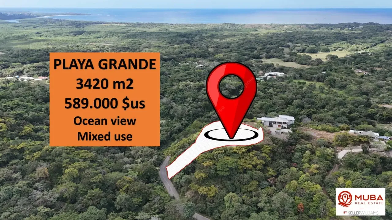 Drop Price: Lote único vista al mar, Uso Mixto, 3420 m2, Playa Grande, Guanacaste