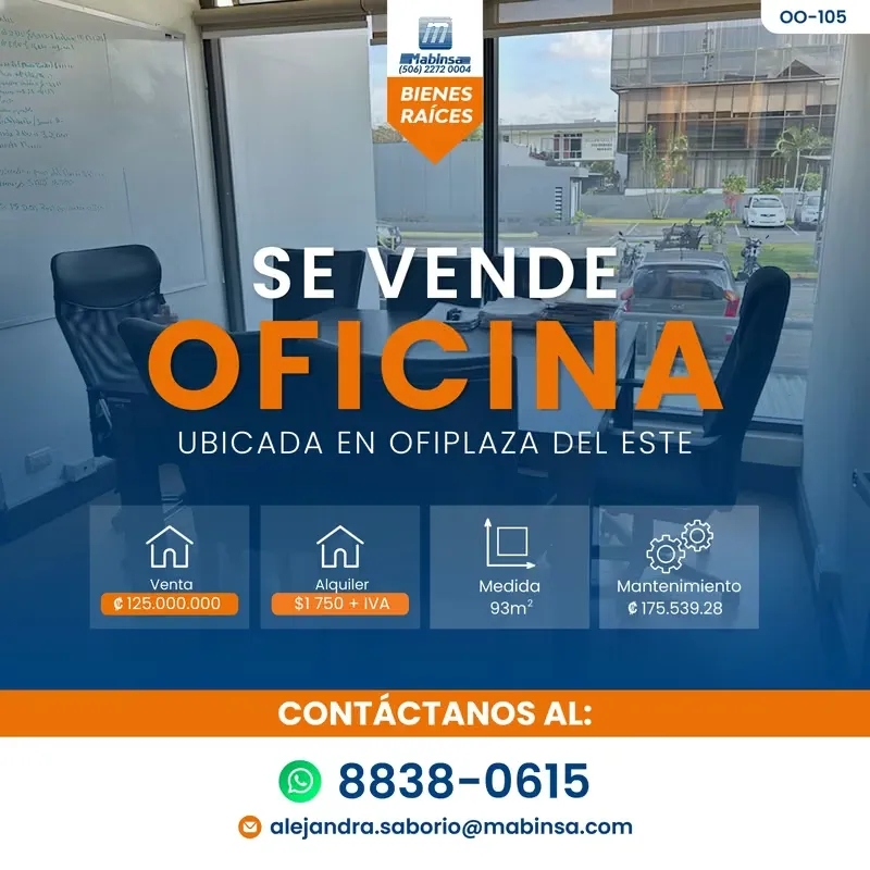 OFFICE FOR SALE – Ofiplaza del Este | O0-105