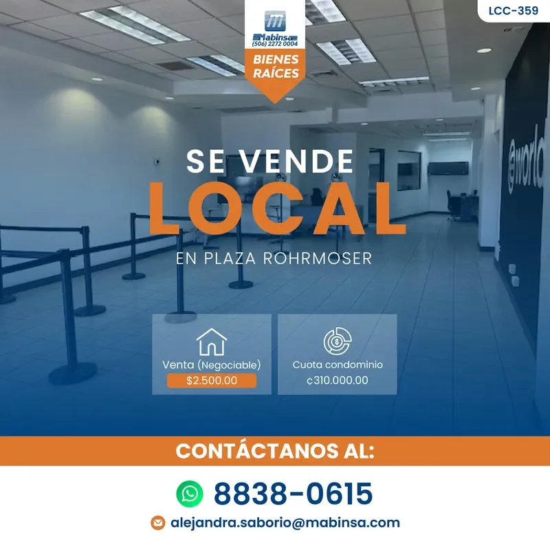 COMMERCIAL SPACE FOR SALE – Plaza Rohrmoser | LCC-359