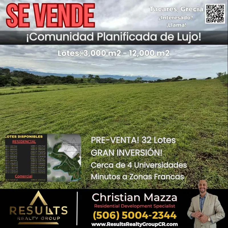 New Upscale Community! Buy your lot NOW! 3,000m2 - 12,000m2
