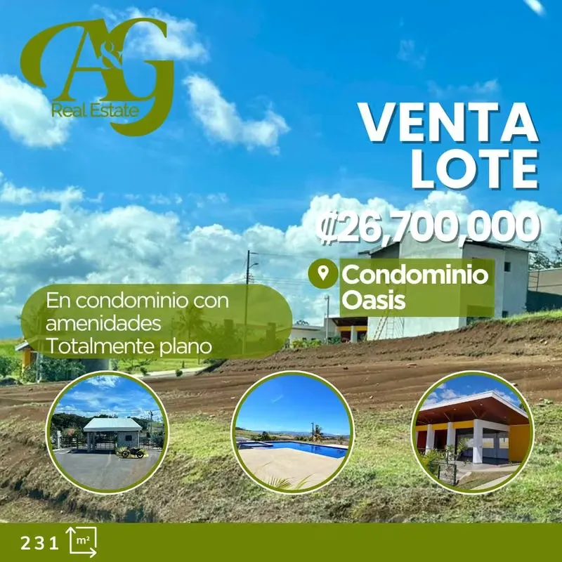 Venta Lote Grecia. Condominio Oasis. VA361