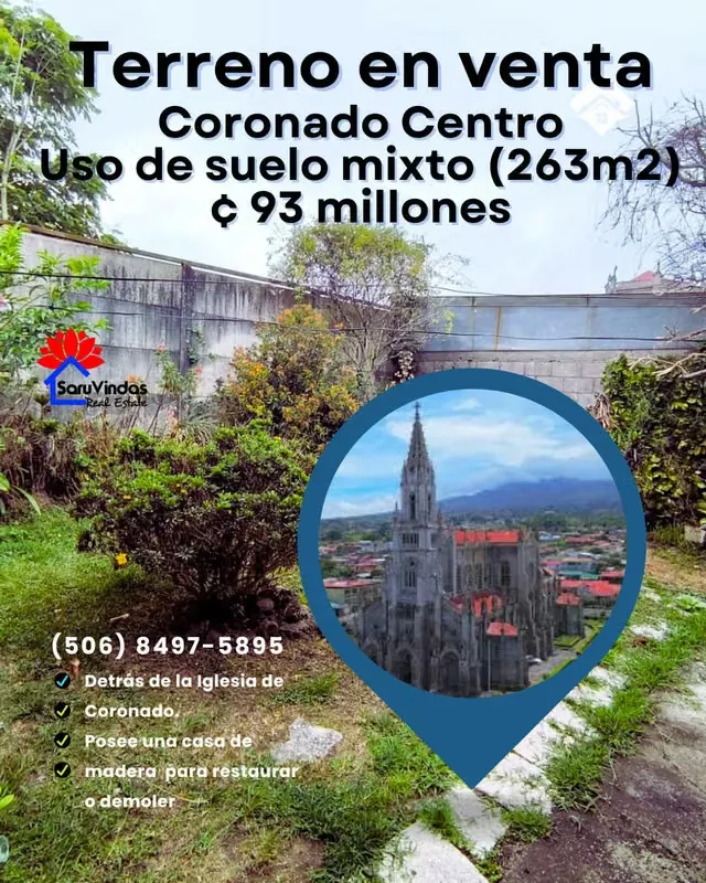 Terreno en Coronado centro ideal para negocio o vivienda