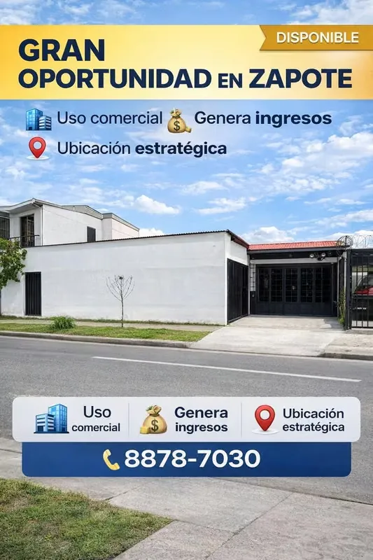 ¡Vive o invierte en una ubicación privilegiada de Zapote, frente a donde era Radio Columbia y a minutos de ...