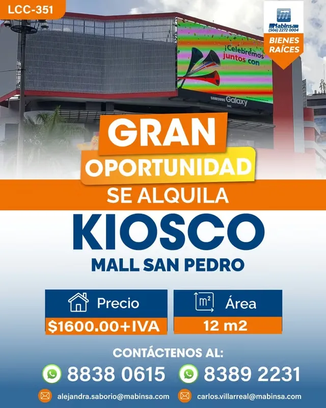 KIOSK FOR RENT – Mall San Pedro | LCC-351