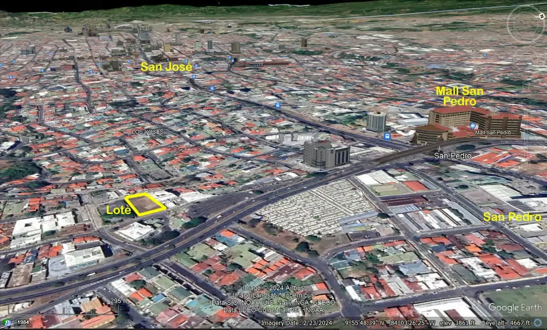Los Yoses, Lote de 2097 m2, Salida a Dos Calles, Uso de Suelo Mixto