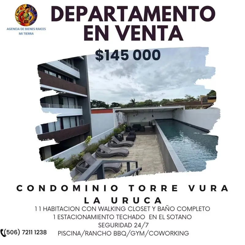 LA URUCA. DEPARTAMENTO EN VENTA. COD108 $145 000.
