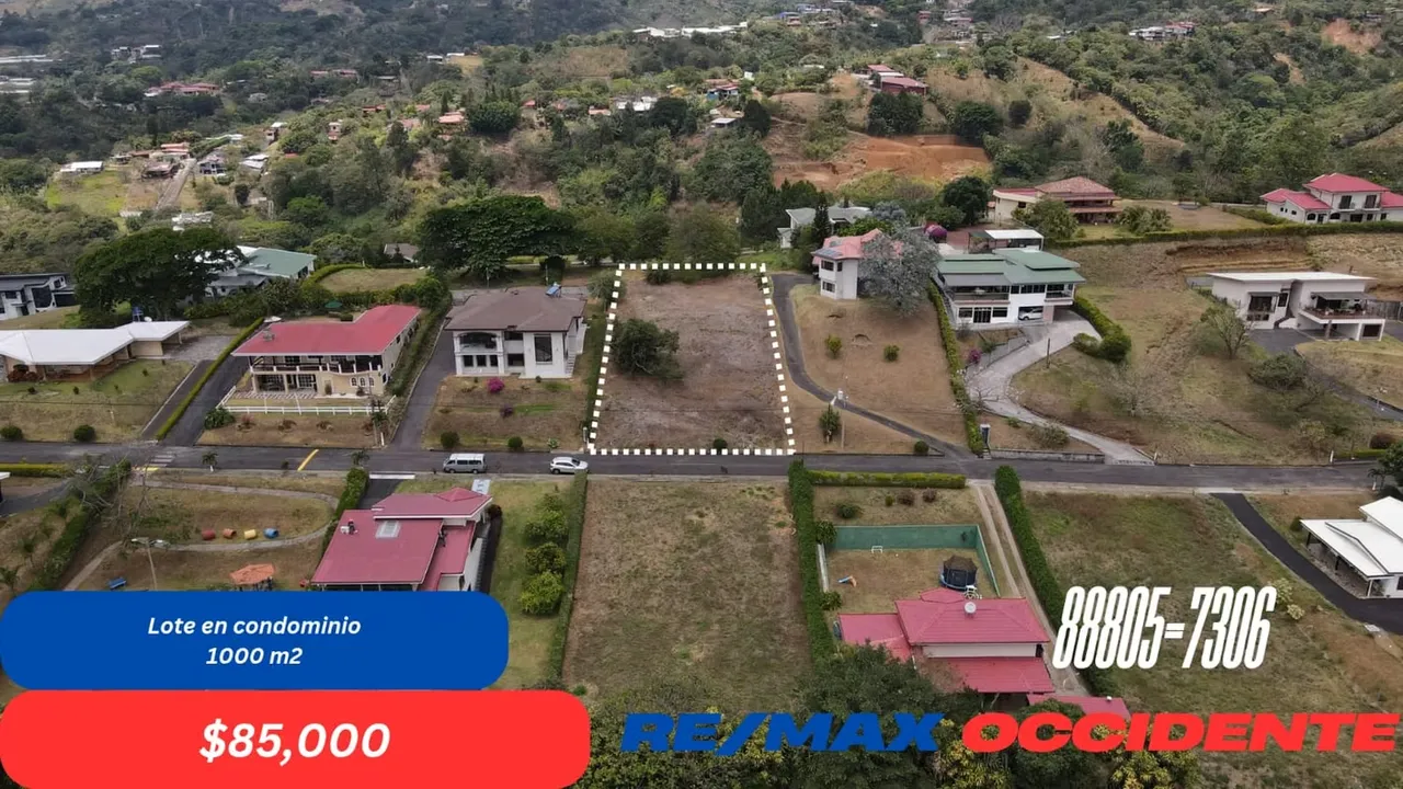 Lote 1000 m en Venta Grecia Condominio