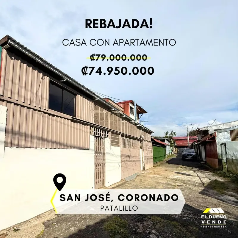 Casa con Apartamento en Venta San José , Vásquez de Coronado