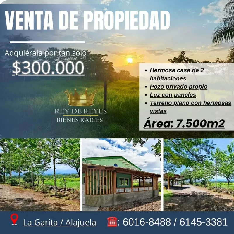 Hermosa propiedad ubicada en una de las zonas más cotizadas de La Garita de Alajuela, ideal para ...