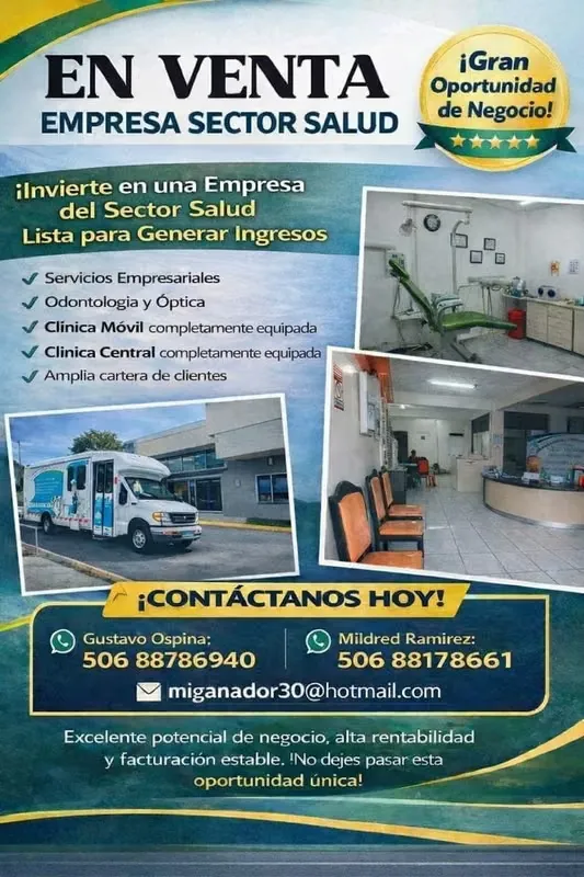 Oportunidad de  inversión  venta  empresa  sector salud totalmente operativa