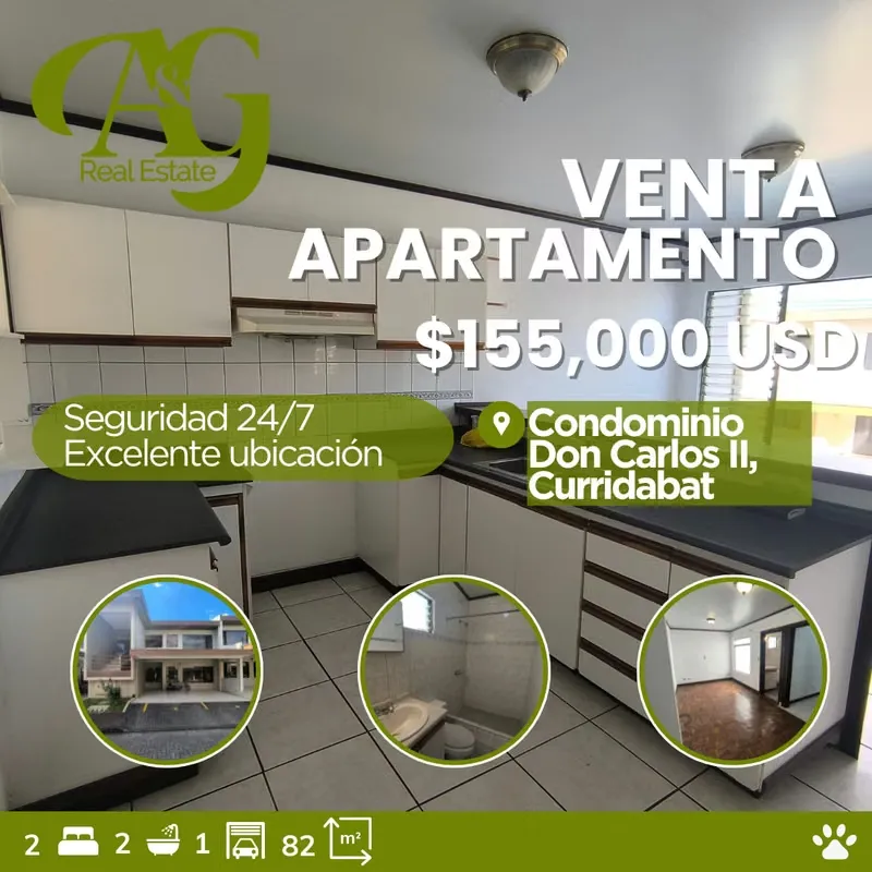 APARTAMENTO EN VENTA – CONDOMINIO DON CARLOS SEGUNDO, CURRIDABAT