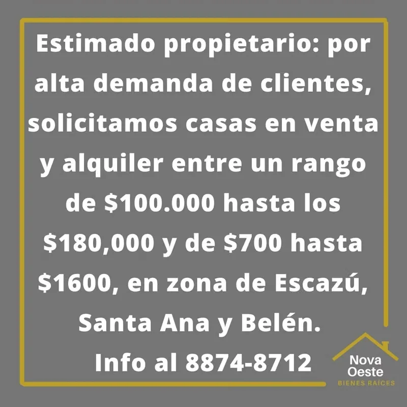 NOVA OESTE is a company with over 15 years of experience in the real estate market in the western area of San Jose and surrounding areas, including Rohrmoser, La Uruca, Sabana, Ciudad ... — photo 3