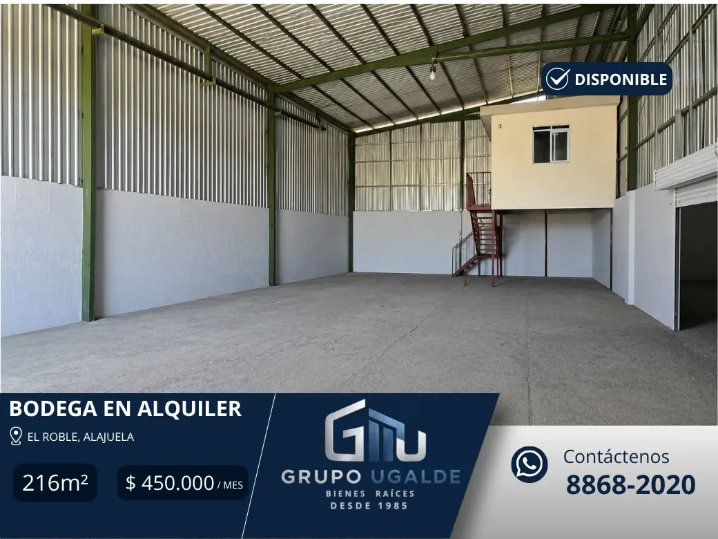 Bodega en Alquiler | El Roble, Alajuela