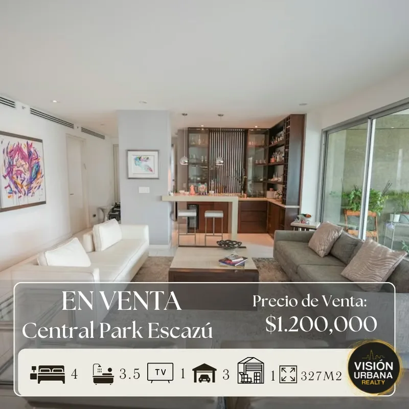 For Sale: Luxurious 4-Bedroom, 3.5-Bathroom Apartment in Central Park, Escazú.