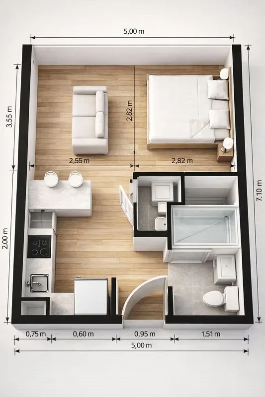 Furnished Studio Apartment for Sale in Rohrmoser-San Jose. — photo 2