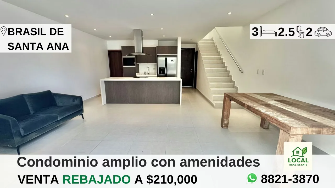 * Primer nivel: Sala, comedor, cocina abierta con desayunador, terraza con jardín, medio baño de visitas, área de lavado, bodega, garaje para 2 carros.