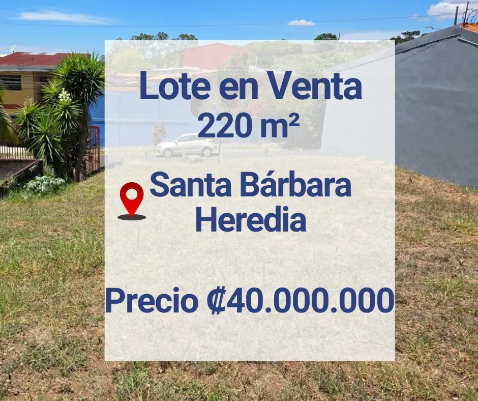 Lot for sale in residential area, Santa Bárbara, Heredia
