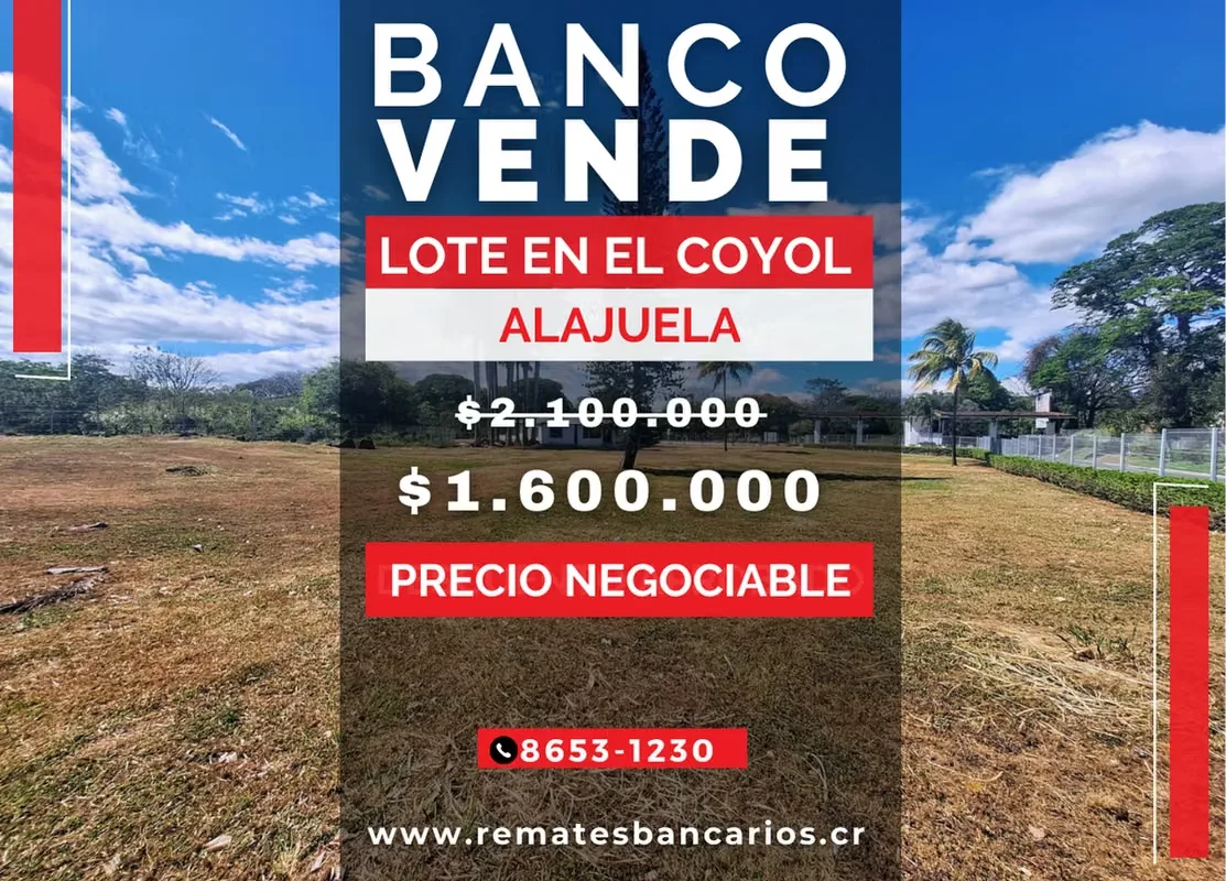 Commercial Lot for Sale, El Coyol, Alajuela, Auction