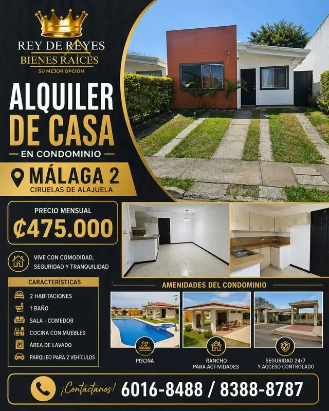 Alquiler de casa en Condominio Málaga 2 – Ciruelas de Alajuela