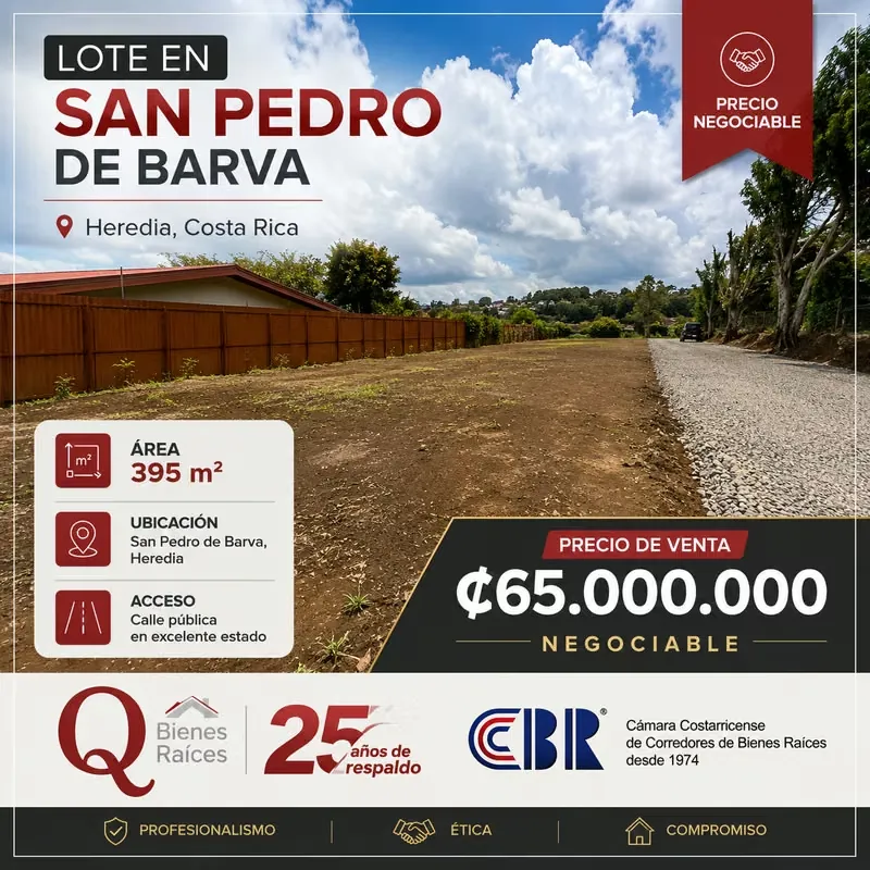 Lote en venta – San Pedro de Barva, Heredia