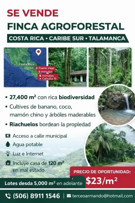 Finca Agroforestal en Venta – Caribe Sur, Talamanca