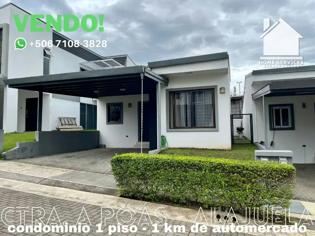 FOR SALE! 1-Story Condominium 1 km from Automercado – Alajuela