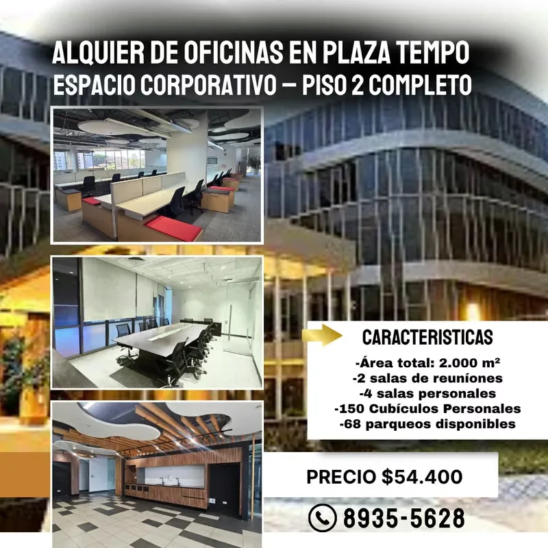 Oficinas en Alquiler – Piso Completo en Plaza TEMPO, Escazú-2
