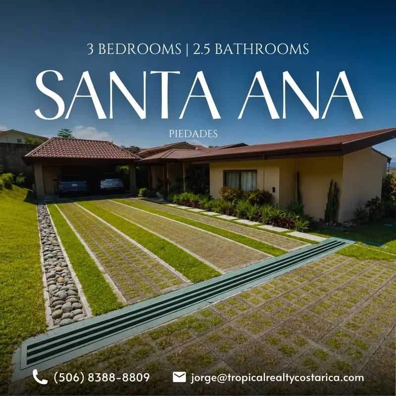 Remodeled Single-Story Home for Sale in Piedades de Santa Ana with Expansive Lot and Privacy