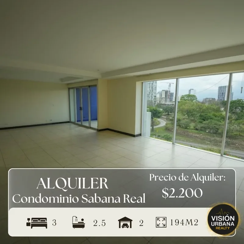 This apartment is located across from La Sabana Metropolitan Park in the Sabana Real Condominium. It offers 194 square meters of living space and is distributed on a single ...