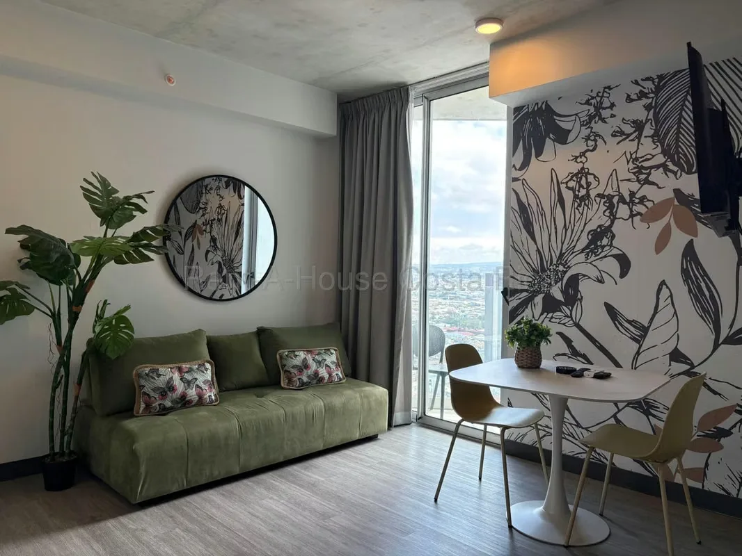 Single-room apartment with open bedroom area, wall closet, living room, furnished kitchen and storage closet. It also has a balcony from which you can see beautiful views of San José. ... — photo 3