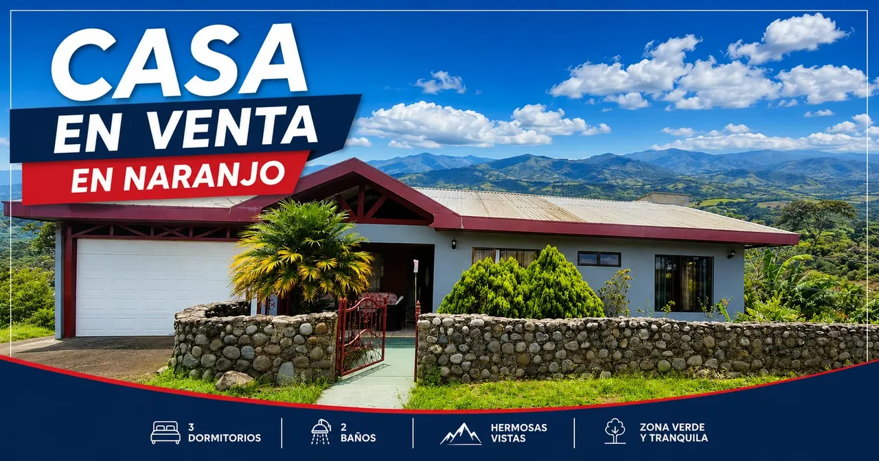 Elegante casa de 3 habitaciones con increibles vistas en Naranjo