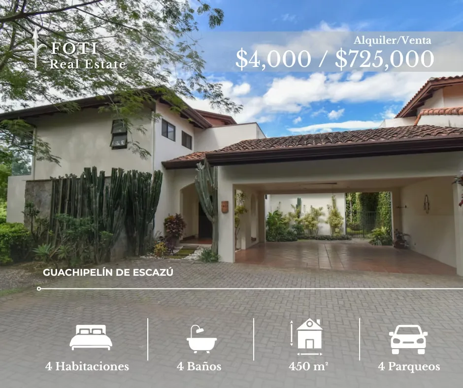 Casa en Alquiler y Venta | Guachipelín de Escazú