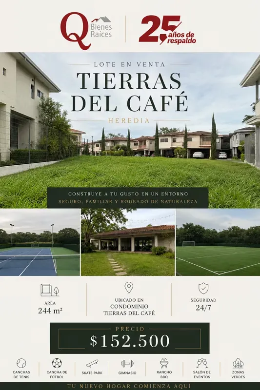 LOTE EN VENTA | CONDOMINIO TIERRAS DEL CAFÉ, HEREDIA