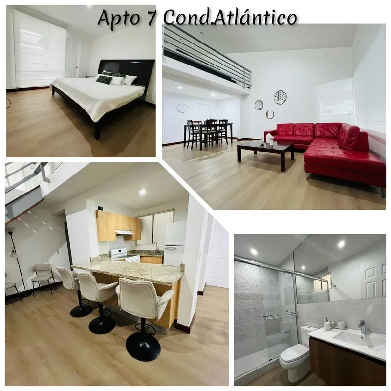 Apart amobladoTrejos Montealegre 3 hab en edificio piso 2 areas verdes. Incluye servicios
