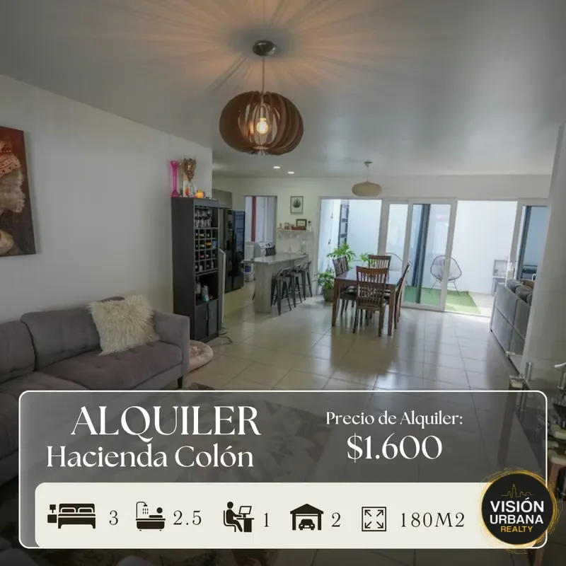 Beautiful 180 m² house on a 219 m² lot, with an excellent layout and modern finishes, located in the exclusive Hacienda Colón Condominium, an ideal place to live in ...