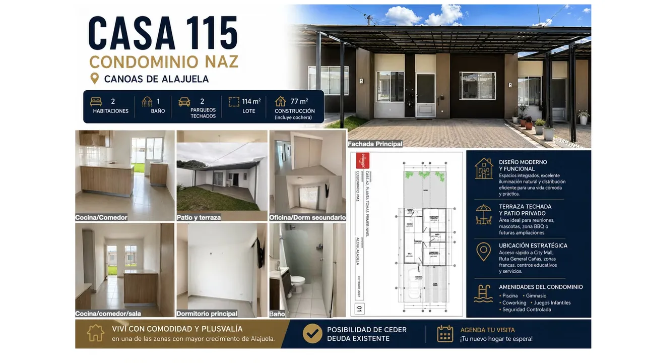 Moderna y funcional casa de una planta ubicada en Condominio Naz, una excelente opción para quienes buscan comodidad, seguridad y ...