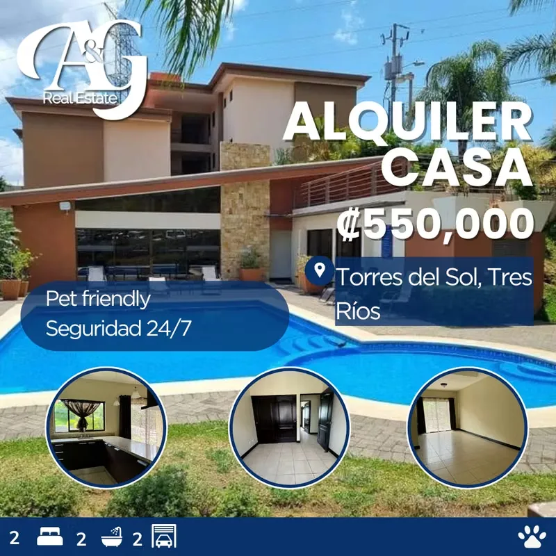 Alquiler amplio Apartamento Condominio Torres del Sol, Tres Rios. ATRJ141