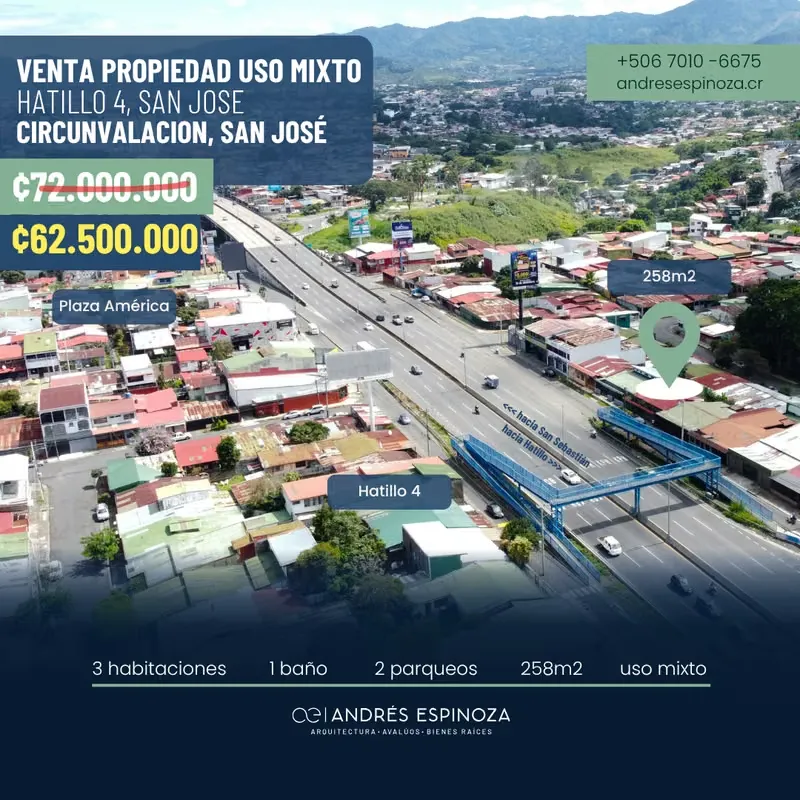 Propiedad disponible en Hatillo 4 con uso de suelo mixto, en calle paralela a Circunvalacion, ruta 39. A 300m oeste de ...