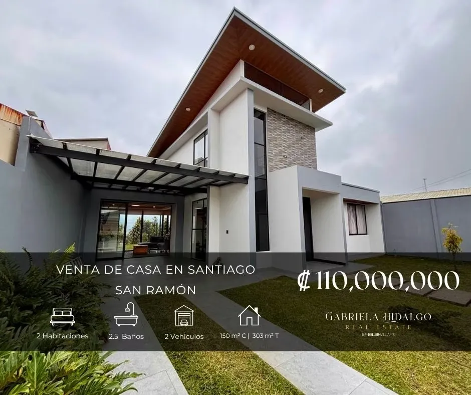 Venta de casa moderna en Santiago de San Ramón