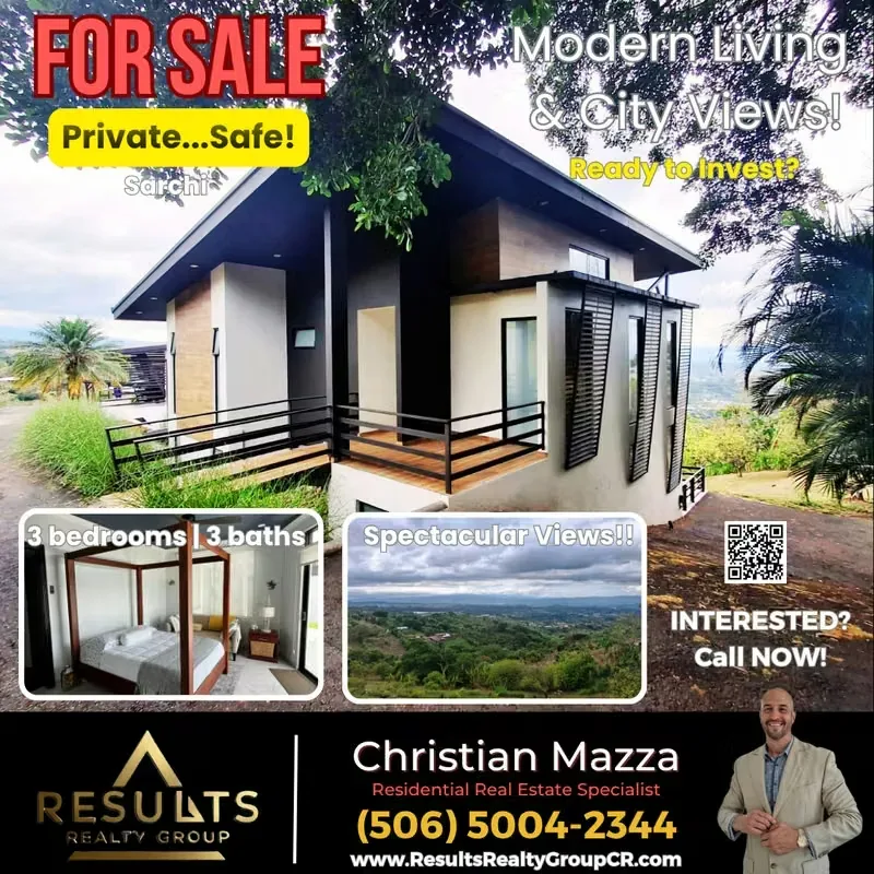 Modern Living on Sarchí Hillside - with Million Dollar Views!