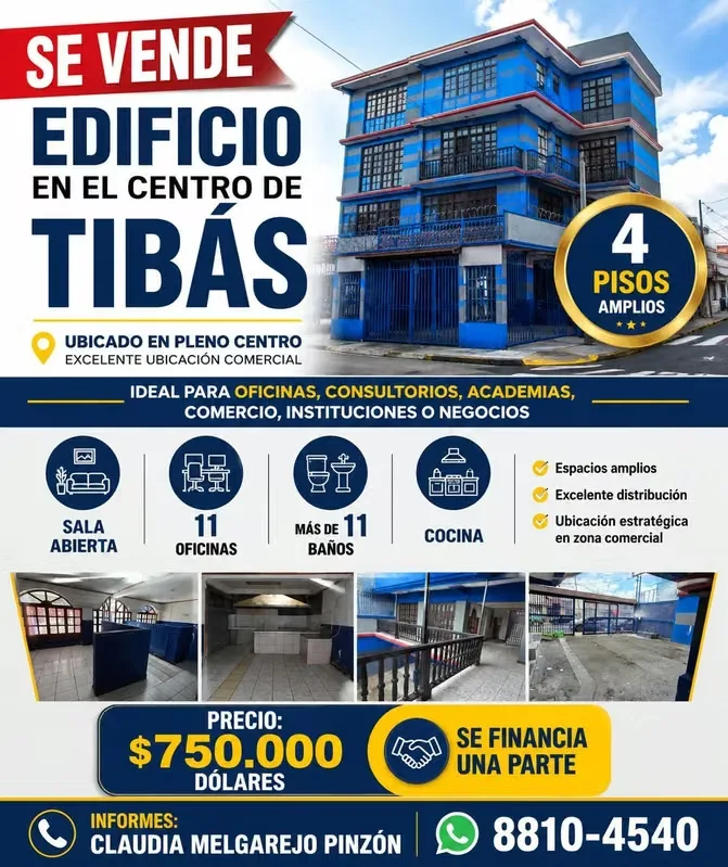 Building for sale in downtown Tibás