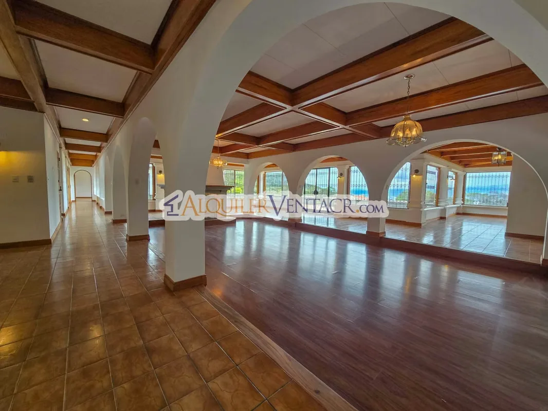 Luxury ONE-story home for rent in San Antonio Escazu with large lot & stunning views