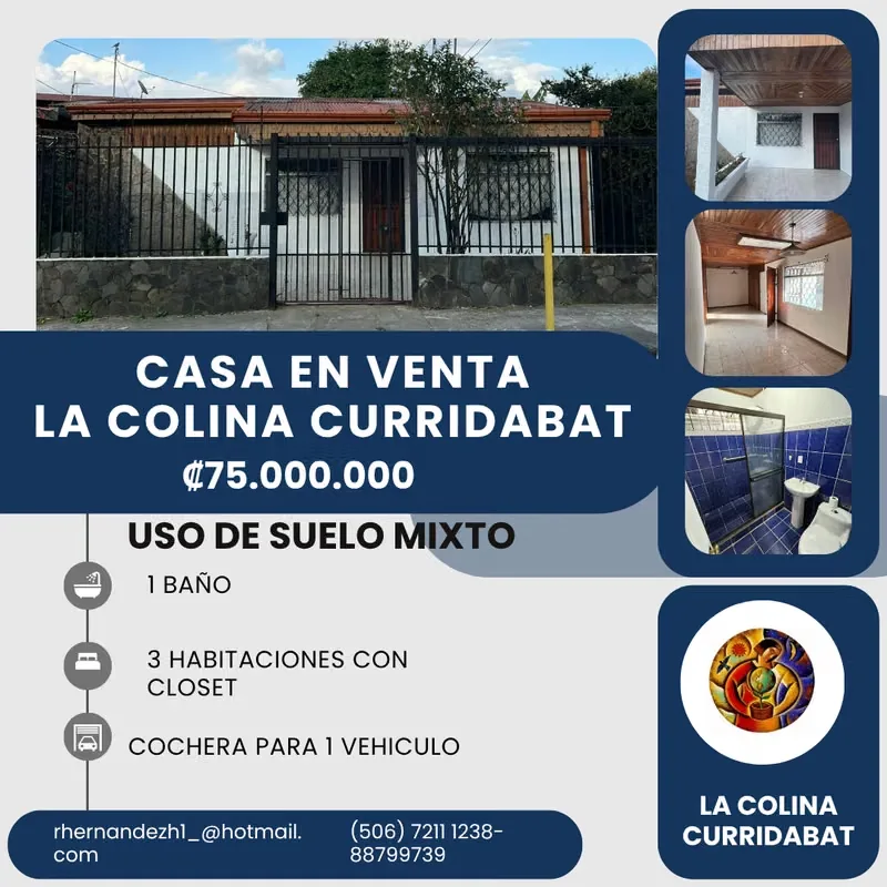 CURRIDABAT. LA COLINA. CASA EN VENTA. COD108 .